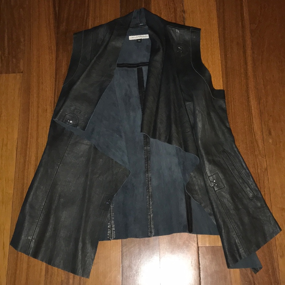 My Tribe leather waterfall top w/ hook closures XS